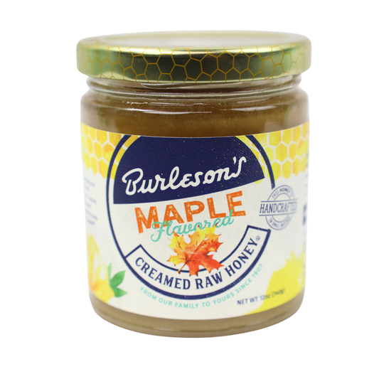 Burleson's Maple Flavored Creamed Raw Honey, 12 Oz (Pack of 12)