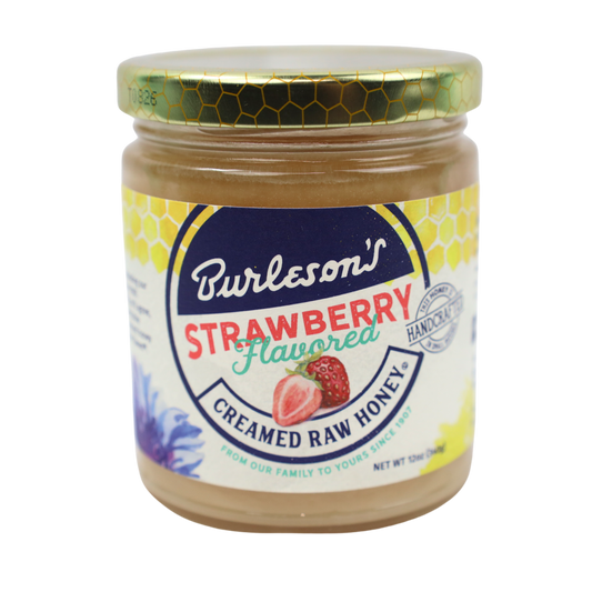 Burleson's Strawberry Flavored Creamed Raw Honey, 12 Oz (Pack of 12)
